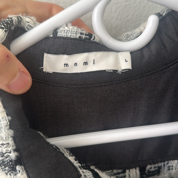 Mnml frailed style plaid button up size large worn once - Picture 3 of 5